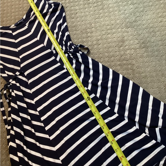 LAmade Striped Sleeveless  Dress, ties on sides, scoop neck & back, stretchy,Med - Picture 7 of 9